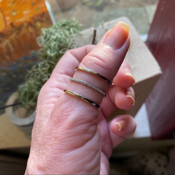 Stainless Steel AAA Grade CZ Triple Row Ring SZ 10 - Picture 3 of 6